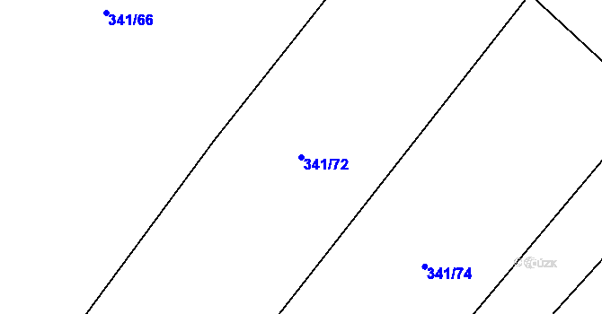 Parcela st. 341/72 v KÚ Bystřice, Katastrální mapa