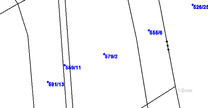 Parcela st. 579/2 v KÚ Bystřice, Katastrální mapa