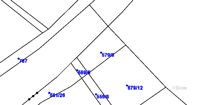 Parcela st. 579/6 v KÚ Bystřice, Katastrální mapa