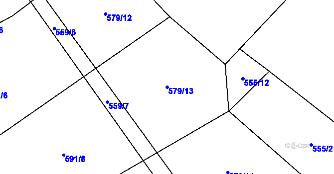 Parcela st. 579/13 v KÚ Bystřice, Katastrální mapa