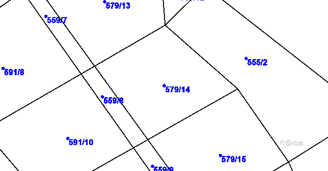 Parcela st. 579/14 v KÚ Bystřice, Katastrální mapa
