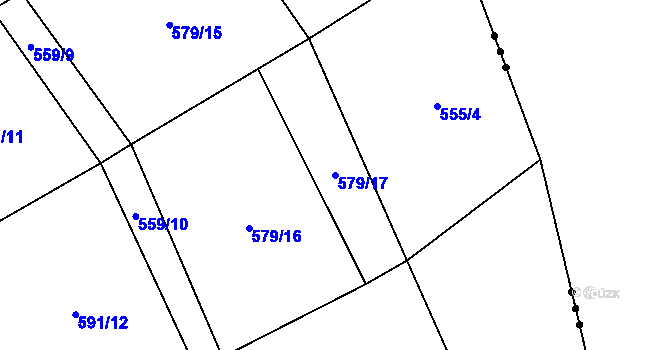 Parcela st. 579/17 v KÚ Bystřice, Katastrální mapa
