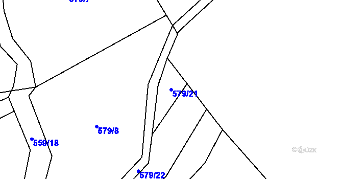 Parcela st. 579/21 v KÚ Bystřice, Katastrální mapa