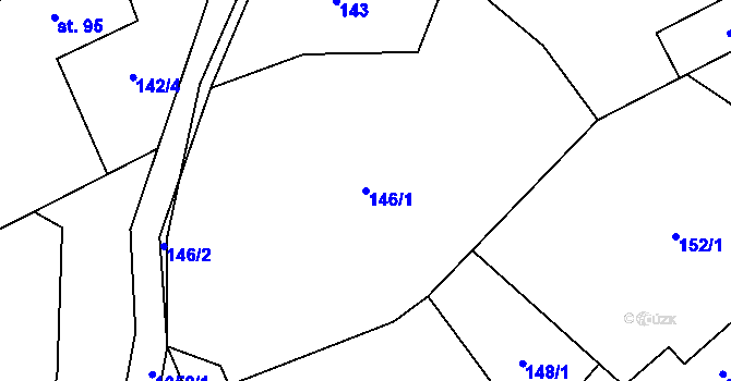 Parcela st. 146/1 v KÚ Bystřice, Katastrální mapa