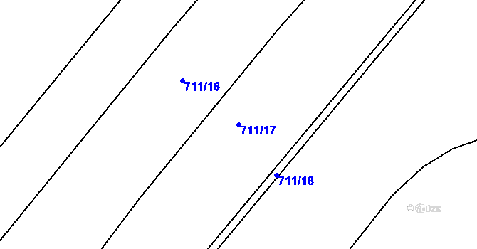 Parcela st. 711/17 v KÚ Važice, Katastrální mapa