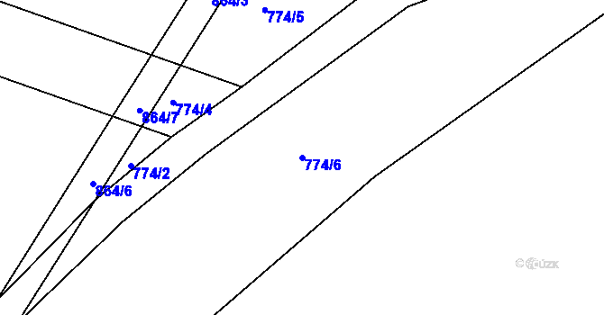 Parcela st. 774/6 v KÚ Važice, Katastrální mapa