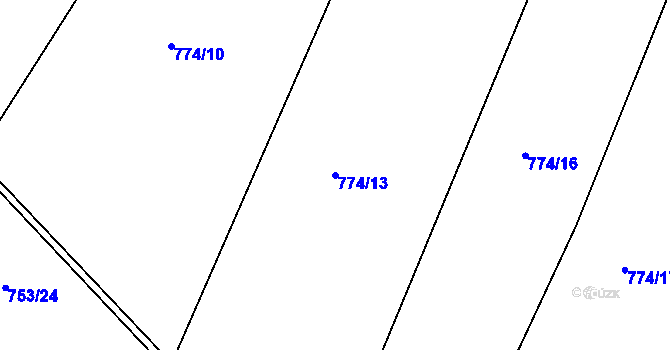 Parcela st. 774/13 v KÚ Važice, Katastrální mapa