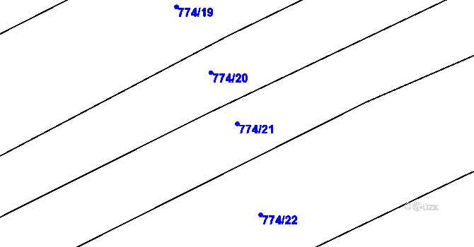 Parcela st. 774/21 v KÚ Važice, Katastrální mapa
