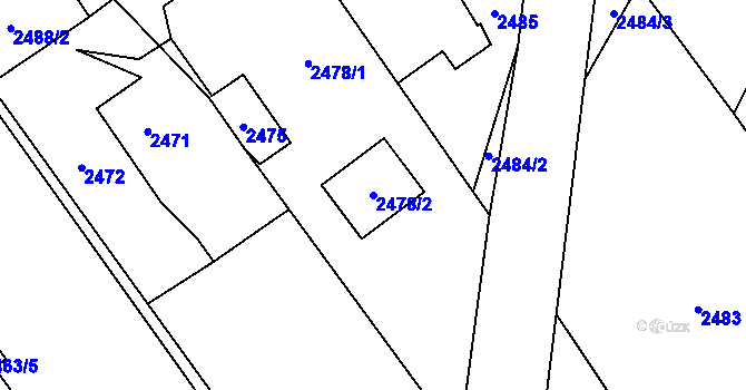 Parcela st. 2478/2 v KÚ Bystřice nad Olší, Katastrální mapa