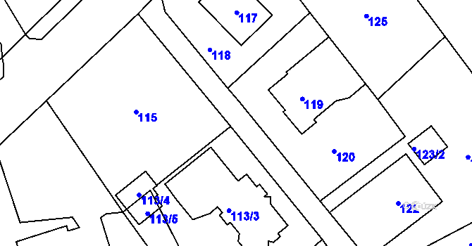 Parcela st. 116 v KÚ Bystřice nad Olší, Katastrální mapa