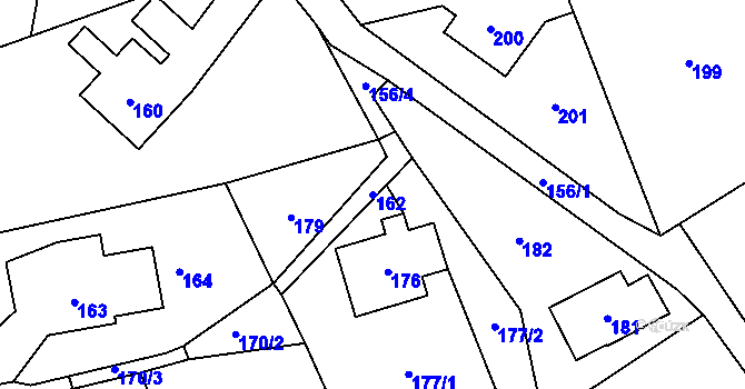 Parcela st. 162 v KÚ Bystřice nad Olší, Katastrální mapa