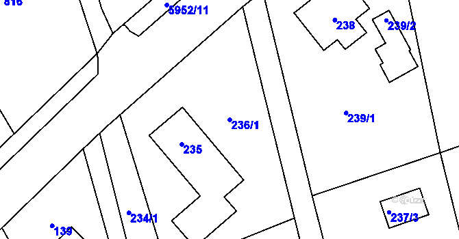 Parcela st. 236/1 v KÚ Bystřice nad Olší, Katastrální mapa