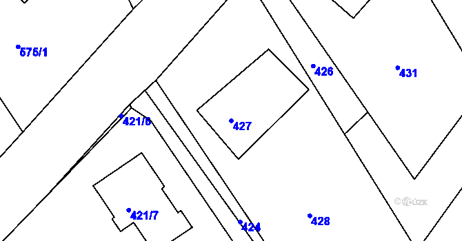 Parcela st. 427 v KÚ Bystřice nad Olší, Katastrální mapa