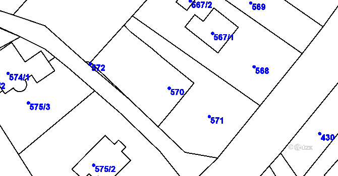 Parcela st. 570 v KÚ Bystřice nad Olší, Katastrální mapa