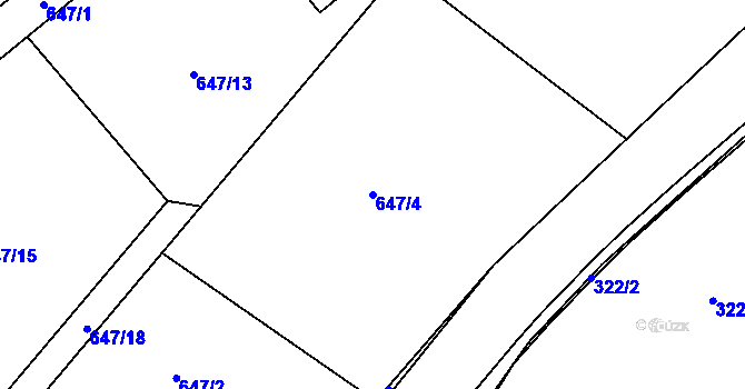 Parcela st. 647/4 v KÚ Bystřice nad Olší, Katastrální mapa