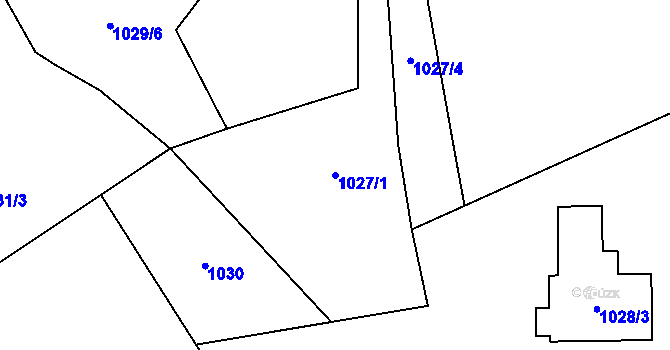 Parcela st. 1027/1 v KÚ Bystřice nad Olší, Katastrální mapa