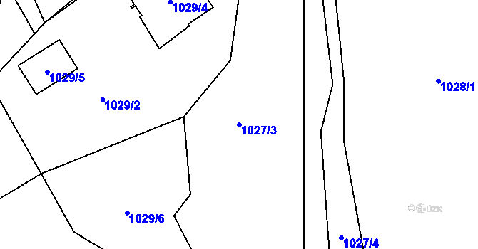 Parcela st. 1027/3 v KÚ Bystřice nad Olší, Katastrální mapa