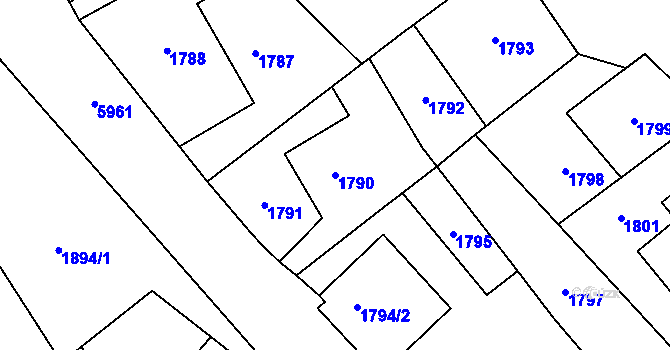 Parcela st. 1790 v KÚ Bystřice nad Olší, Katastrální mapa