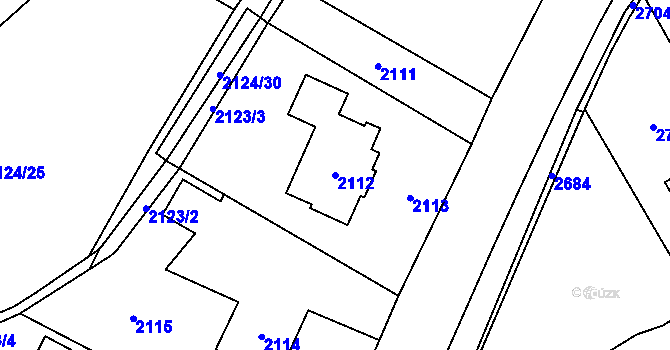Parcela st. 2112 v KÚ Bystřice nad Olší, Katastrální mapa