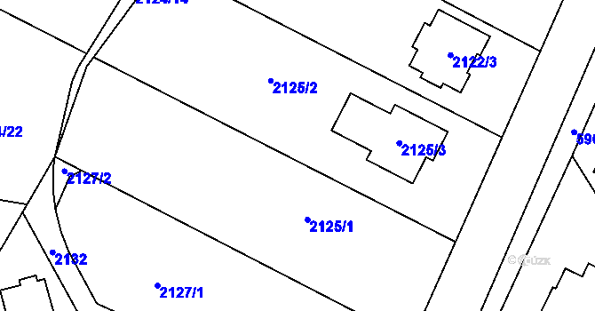 Parcela st. 2125 v KÚ Bystřice nad Olší, Katastrální mapa