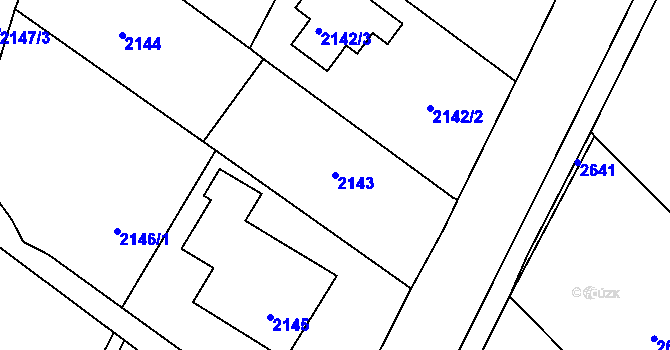 Parcela st. 2143 v KÚ Bystřice nad Olší, Katastrální mapa