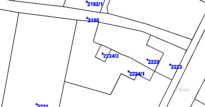 Parcela st. 2224/2 v KÚ Bystřice nad Olší, Katastrální mapa