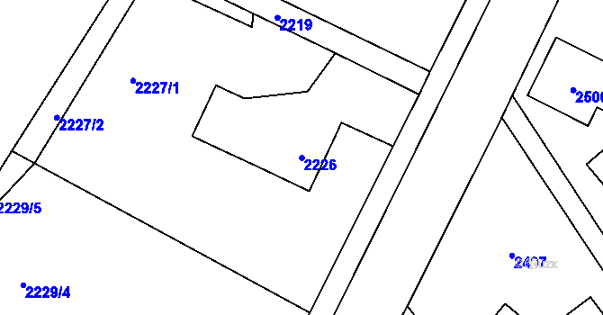 Parcela st. 2226 v KÚ Bystřice nad Olší, Katastrální mapa