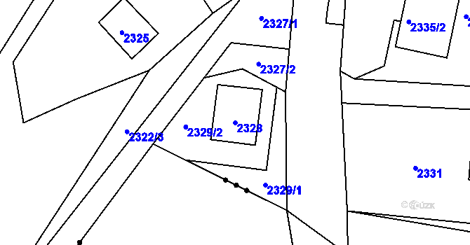 Parcela st. 2328 v KÚ Bystřice nad Olší, Katastrální mapa