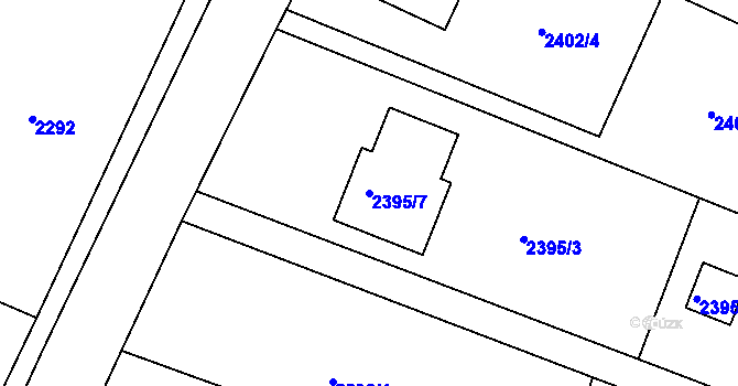 Parcela st. 2395/7 v KÚ Bystřice nad Olší, Katastrální mapa