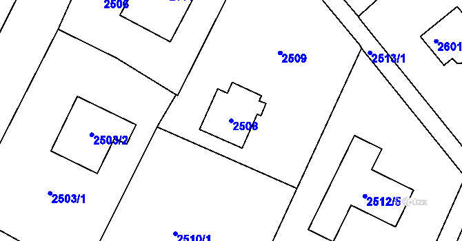 Parcela st. 2508 v KÚ Bystřice nad Olší, Katastrální mapa