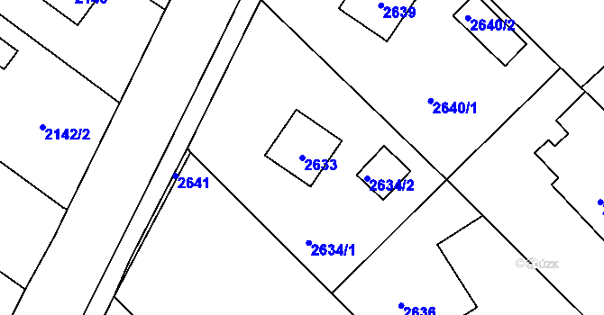 Parcela st. 2633 v KÚ Bystřice nad Olší, Katastrální mapa