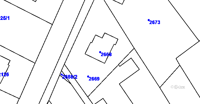 Parcela st. 2668 v KÚ Bystřice nad Olší, Katastrální mapa
