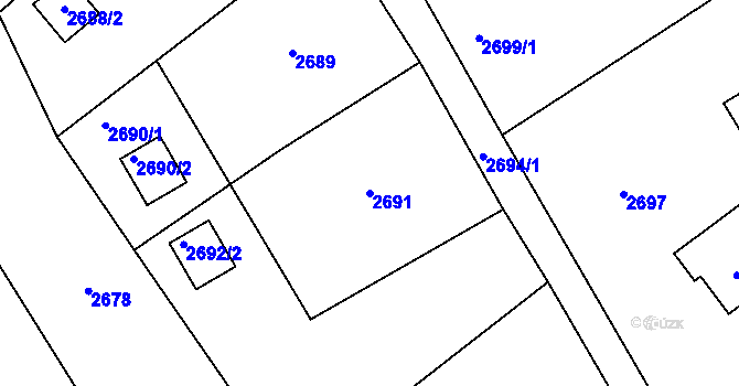 Parcela st. 2691 v KÚ Bystřice nad Olší, Katastrální mapa