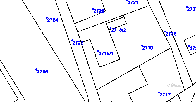 Parcela st. 2718/1 v KÚ Bystřice nad Olší, Katastrální mapa