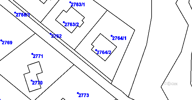 Parcela st. 2764/2 v KÚ Bystřice nad Olší, Katastrální mapa