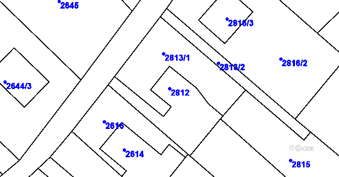 Parcela st. 2812 v KÚ Bystřice nad Olší, Katastrální mapa