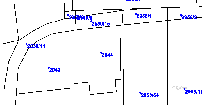 Parcela st. 2844 v KÚ Bystřice nad Olší, Katastrální mapa