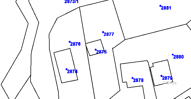 Parcela st. 2875 v KÚ Bystřice nad Olší, Katastrální mapa