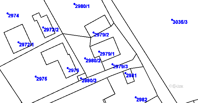 Parcela st. 2979/1 v KÚ Bystřice nad Olší, Katastrální mapa