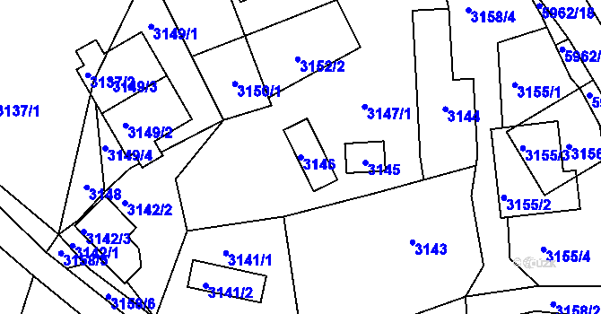 Parcela st. 3146 v KÚ Bystřice nad Olší, Katastrální mapa