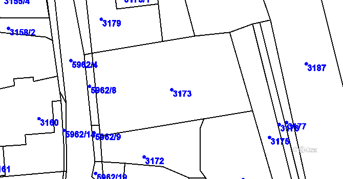 Parcela st. 3173 v KÚ Bystřice nad Olší, Katastrální mapa