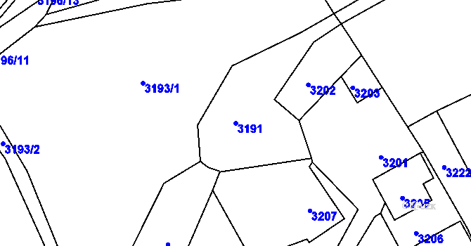 Parcela st. 3191 v KÚ Bystřice nad Olší, Katastrální mapa