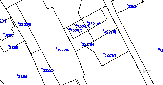 Parcela st. 3221/4 v KÚ Bystřice nad Olší, Katastrální mapa