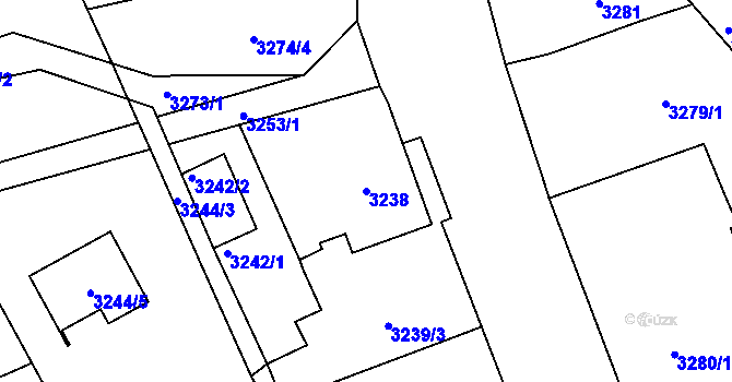 Parcela st. 3238 v KÚ Bystřice nad Olší, Katastrální mapa