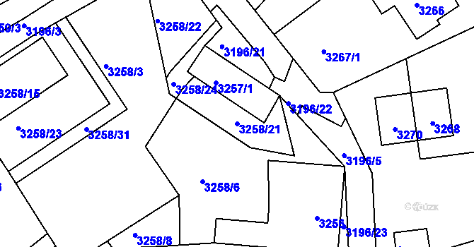 Parcela st. 3258/21 v KÚ Bystřice nad Olší, Katastrální mapa