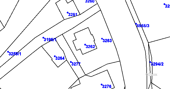 Parcela st. 3262 v KÚ Bystřice nad Olší, Katastrální mapa