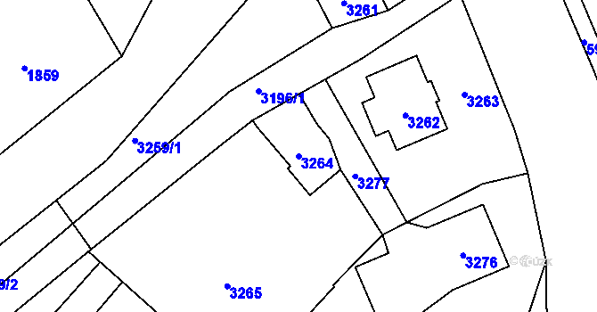 Parcela st. 3264 v KÚ Bystřice nad Olší, Katastrální mapa