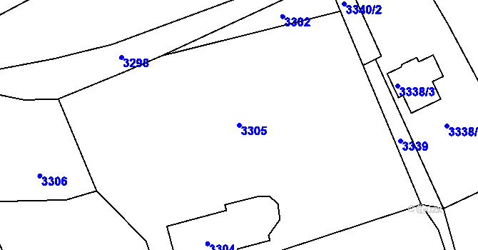 Parcela st. 3305 v KÚ Bystřice nad Olší, Katastrální mapa