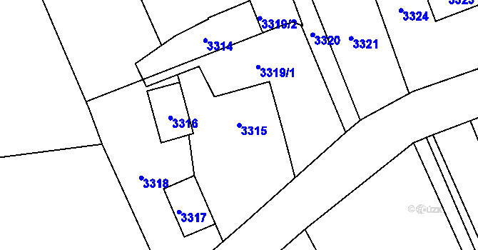 Parcela st. 3315 v KÚ Bystřice nad Olší, Katastrální mapa