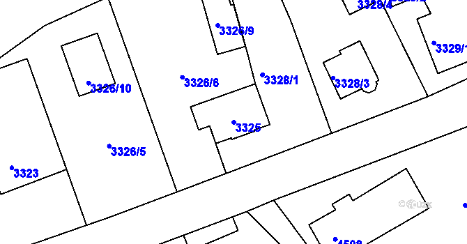 Parcela st. 3325 v KÚ Bystřice nad Olší, Katastrální mapa